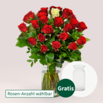 Rosenstrauß mit Vase Nur für Dich