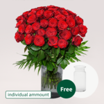 Premium Roses in a bouquet with vase