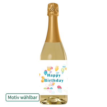 Riesling Sekt mit Text und Wunschmotiv (0,75 l )