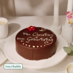 Wonderful Dessert Sacher Cake with an Individual Text