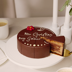 Wonderful Dessert Sacher Cake with an Individual Text