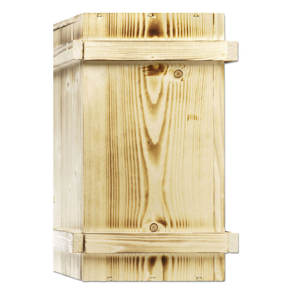 Flammed Wooden Box for 3 Bottles of Wine