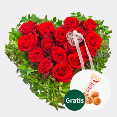 Rosenherz Ti Amo mit Ferrero Giotto 3er