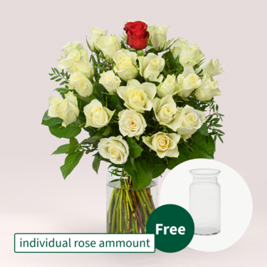 Rose Bouquet Rosenpoesie with vase