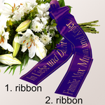 Lilac Mourning Bow with 2 ribbons