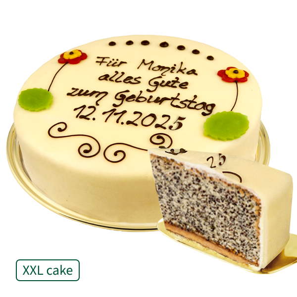 Large Poppy Seed Cake with Individual Text