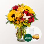 Blumenstrauß Sommergefühl mit Vase & 2 Ferrero Rocher