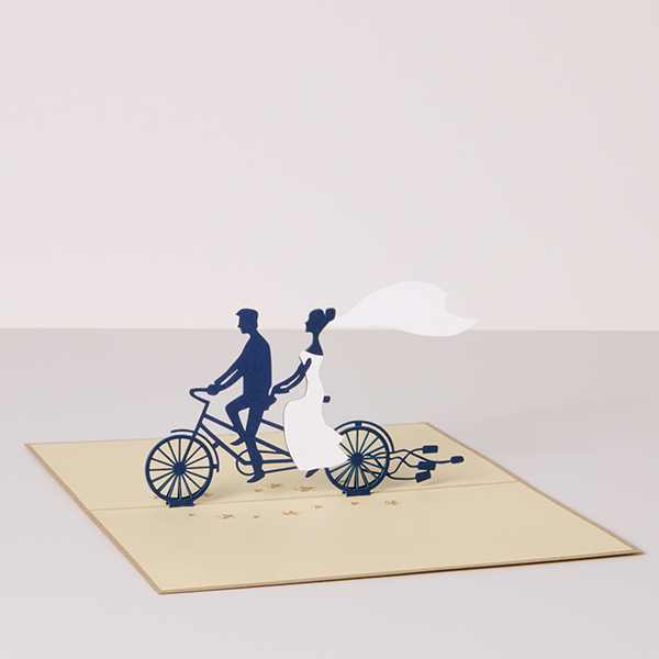 3D Greeting Card Tandem for Wedding