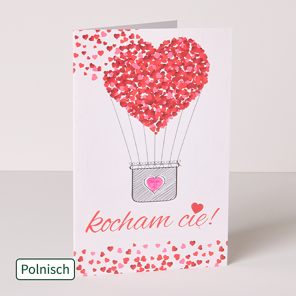 Polnische Motivkarte „Ich liebe Dich“