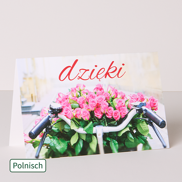 Polnische Motivkarte „Danke“