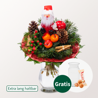 Blumenstrauß Nikolaus mit Vase & Ferrero Giotto 3er