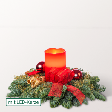 Gesteck mit LED-Kerze