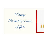 Personal greeting card with Merci: Zum Geburtstag (250 g)