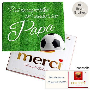 Persönliche Grußkarte mit Merci: Wunderbarer Papa (250 g)