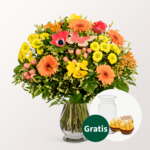 Blumenstrauß Frühlingszauber mit Vase & 2 Ferrero Rocher