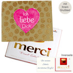 Persönliche Grußkarte mit Merci: Ich liebe Dich (250 g)