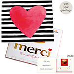 Personal greeting card with Merci: Heart (250 g)