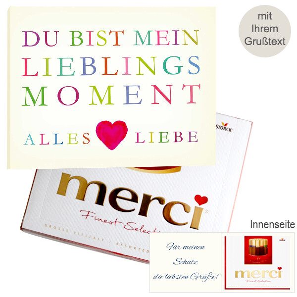 Persönliche Grußkarte mit Merci: Lieblingsmoment (250 g)