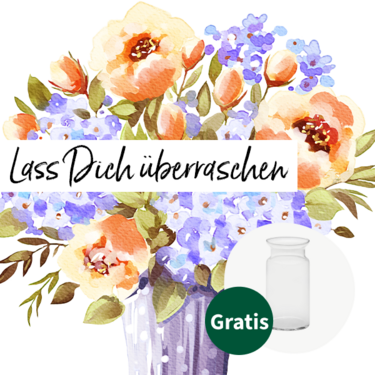 Überraschungs-Strauß mit Vase