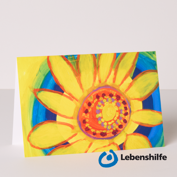 Motivkarte Sonnenblume der Lebenshilfe e.V.