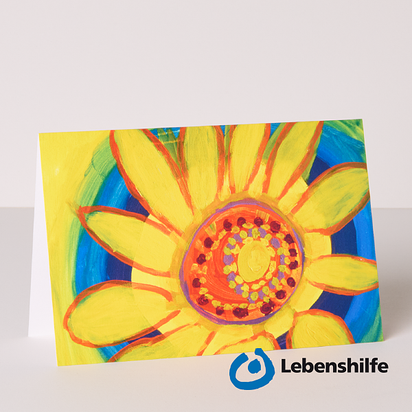Motivkarte Sonnenblume der Lebenshilfe e.V.