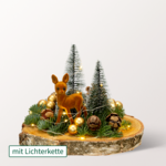 Wintertraum auf Holz mit Lichterkette