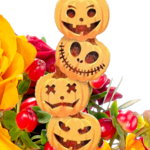 Flower Bouquet Happy Halloween with vase & 3 Ferrero Giotto