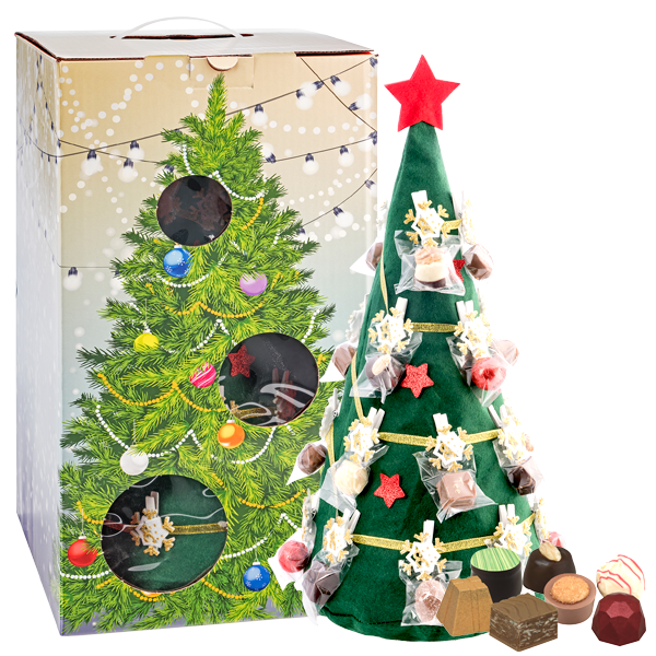 Tannenbaum-Adventskalender mit Pralinen und Trüffeln (300 g)