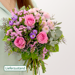 Blumenstrauß Zauberhaft mit Vase & Ferrero Giotto 3er