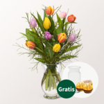 Blumenbund Kleines Glück mit Vase & 2 Ferrero Rocher