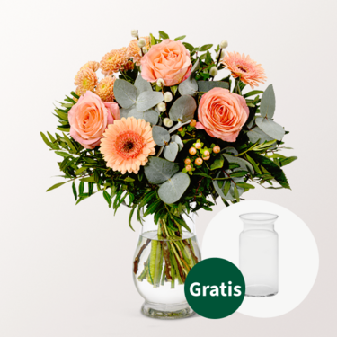 Blumenstrauß Morgentau mit Vase