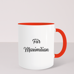 Inscribeable Mug with red Handle