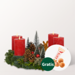 Großer Roter Adventskranz (Ø 40 cm) mit Ferrero Giotto 3er