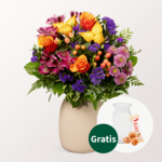 Blumenstrauß Herbstromanze mit Vase & Ferrero Giotto 3er