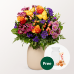 Flower Bouquet Herbstromanze with vase & 3 Ferrero Giotto