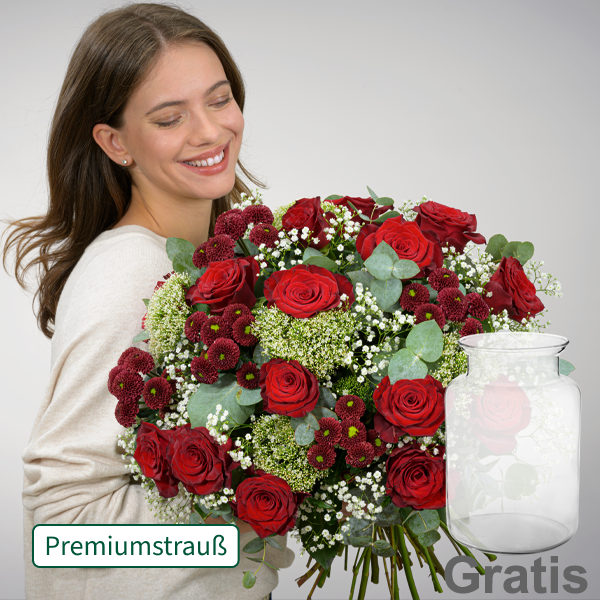 Blumen zu Weihnachten verschicken mit gratis Vase FloraPrima.de