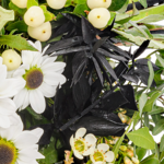 Sympathy Bouquet in White and Black