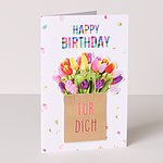 Greeting card with flowers application