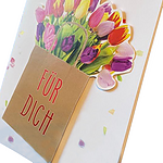 Greeting card with flowers application
