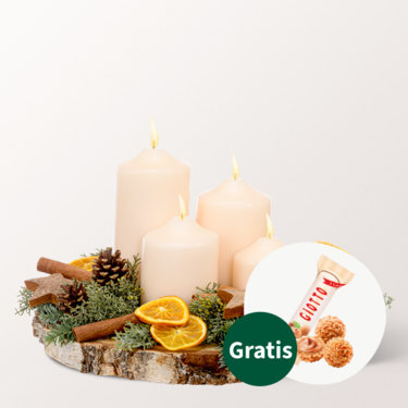 Adventskranz Winterduft (Ø 30 cm) mit Ferrero Giotto 3er