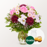 Blumenstrauß Blütenkuss mit Vase & 2 Ferrero Rocher