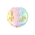 Helium Balloon Gift „Happy Birthday“ Rainbow Pastel Set