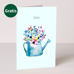 Danke-Set mit Blumenstrauß, Merci Schokolade, Grußkarte sowie mit Vase