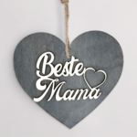 Dekoanhänger Herz „Beste Mama“ (18 cm)