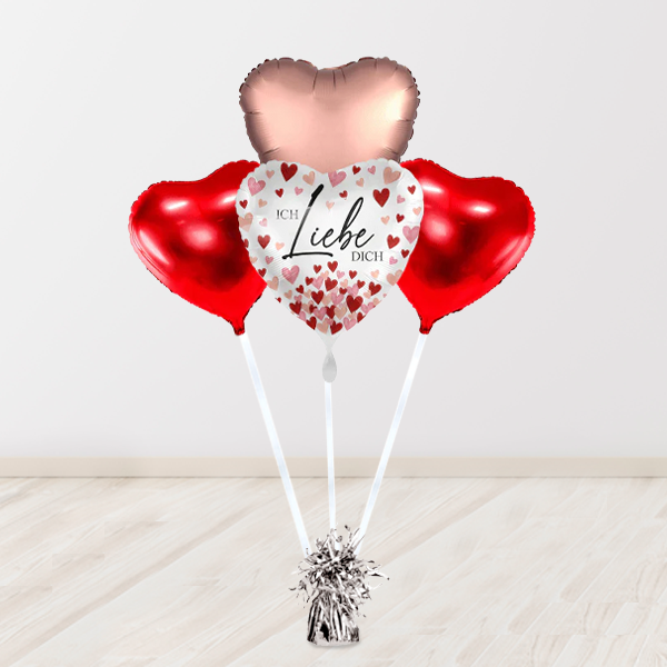 Helium balloons gift „Ich liebe Dich“ sweet hearts