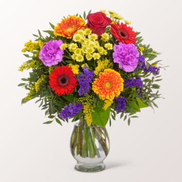 Flower Bouquet Frühlingsbeginn with vase & 3 Ferrero Giotto