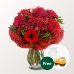 Flower Bouquet Charme with vase & 2 Ferrero Rocher