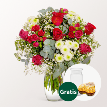 Blumenstrauß „Zum Geburtstag“ mit Vase