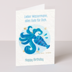 Greeting Card Zodiac Sign „Aquarius“