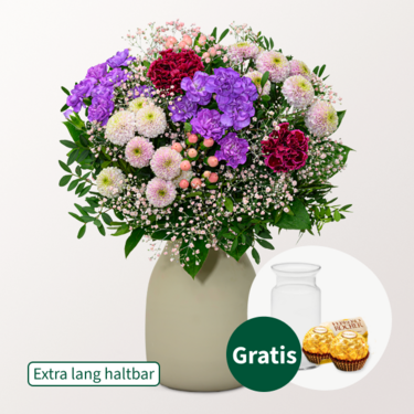 Blumenstrauß Blütentraum mit Vase & 2 Ferrero Rocher